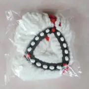 New in bag mop head white fluffy red triangle center plastic piece household cle