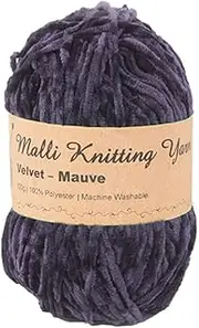 Malli Velvet Yarn Ball 100G Luxurious Super Soft Knitting Crochet Wool -15 Colours (Mauve)