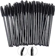 100Pcs Disposable Eyelash Spoolies Brushes, Mascara Applicator Wands, Eyebrows Brush for Extension and Eyebrow Brush(Black)
