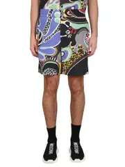[Moschino] Moschino-Psychedelic Print Bermuda Shorts-Uomo 50
