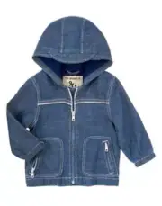 Gymboree Stripes & Anchor Boys Blue Chambray Hoodie Jacket 12-24 months NEW NWT