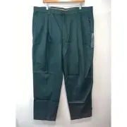 Dockers Classic Fit Wrinkle-Free Pants 40x30 100% Cotton Dark Green NWT