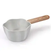 Flower Shaped Maifan Stone Splashing Oil Cute Small Pot Home Fried Egg Pot Mini Hot Oil Small Pot (White)