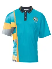 Snr SS Teal/Black/Gold Sublimated Polo With Logo
