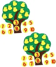 DIYEAH Math for Preschoolers: Interactive Felt Tree Toy Number Learning Game Counting Pears Early Education Toy