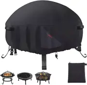 LAVAED Heavy Duty 600D Outdoor round Fire Pit Cover for Fire Pit 26-30 Inch,Wate