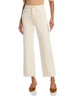 Veronica Beard Dylan High Rise Straight Leg Ankle Jeans in Ecru