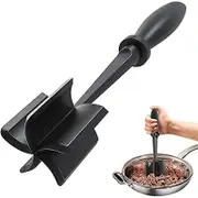 Kitchen Meat Chopper Ground Beef Masher Mixing, Grinding and Pounding Spatula Meat Scraper for Mincing Meat black