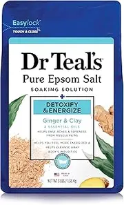 Dr Teal's Ginger and Clay Pure Epsom Salt Soaking Solution, 1.36 kg, White, 3 Pound (1 Count) (04342-4PK)