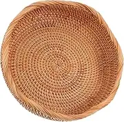 Woven Rattan Bread Basket for Serving Storage Decorative Fruit Bowl for Kitchen Organizing Sturdy and Design