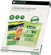 Leitz 33818 Hot Laminating Pouches A4 Pack of 100 80 mic Thickness with Round...