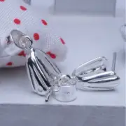 2pcs Sterling Silver Pinch Bail Clip Pendant Clasp Pendant Connector Findings