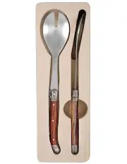 [Laguiole Silhouette] Stainless Steel Salad Server Sets 28.5cm in Brown