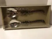 Vintage 2 Piece Large Salad Serving Set Marigold Copper Finish Handles