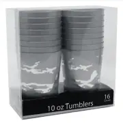10oz Disposable Marble Premium Silver on Silver Tumbler 128pcs