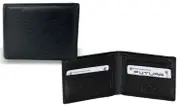 Futura Mens RFID Protected Slim Genuine Leather Wallet - Black