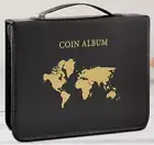 Zipper Coin Storage Album–260 Coins + 30 Bills Holder, World Map Collectors Book