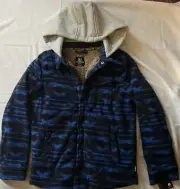 Volcom Boy's Fleece Jacket Sherpa Lining NEW With Hood Size M 10-12