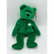 NEW Vintage Ty Beanie Babies w/Tags Erin Green Shamrock Plush Collectible Toy