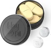 ADHYRO Extra Small Pocket Pill Case(3 Pack), Aluminum Mini Pill Box, Daily Portable Lightproof Pill Organizer to Hold Vitamins, Fish Oils, Supplements (Black Silver White)
