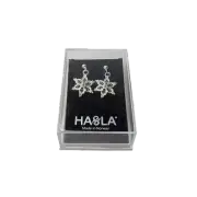 HASLA Norway 925 Sterling Silver Filigree Snowflake Dangle Drop Earrings New