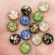 Round Gem Resin Glitter Filled Gold Foil Flatback Cabonchon Rhinestone Crafts