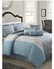 Lifestyles Home 7 Piece Queen Size Bed Comforter Set Jada Bedding With Pillows