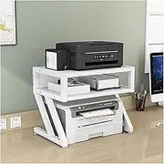 Printer Stand Printer Holder Printer Shelf 2 Tier Desktop Printer Stand Storage Shelf Printer Racks Desktop Finishing Racks Ideal for Small Spaces Printer Rack Printer Shelves (Color : Bianco, Size