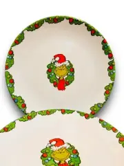 Dr. Seuss Grinch Christmas Dinner Plates Set of 4 Melamine Holiday NEW