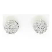 3/4CT-Diamond FLOWER EARRINGS(HE)