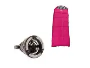 Kings Pink Premium Winter/Summer Sleeping Bag Right Zipper + 2in1 LED Light Fan