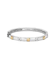 Samuel B. 18K & Silver 0.24 ct. tw. Blue Topaz Bangle Bracelet