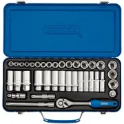 Draper Metric Hexagon Socket Set 3/8"D 37 Piece Deep & Standard Length 16367