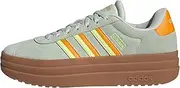 [adidas] Sportswear VL Court Bold Women's Lifestyle Shoes, Linen Green/Crew Orange/Hi-Res Yellow, 6 US