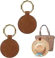 SAVITA 2pcs Magnetic Hat Clip for Travel, Portable Hat Clip Bag Holder for Women Men - Brown