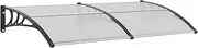 VEVOR Window Door Awning Canopy 965 x 1987 mm, UPF 50+ Polycarbonate Entry Door Outdoor Window Awning Exterior, Front Door Overhang Awning for Sun Shutter, UV, Rain, Snow Protection, Hollow Sheet