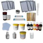 Simple Screen Printing Press Materials Kit HandTools Ink Coater Squeegee Ink