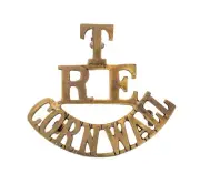 T.R.E Cornwall Shoulder Title Brass Metal