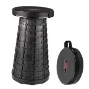 Mini-Max Stool 17.7-Inch Grey and Black Plastic Adjustable Height Retractable