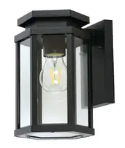 Northampton 1 Light Small Hexagon Exterior Wall Bracket in Black
