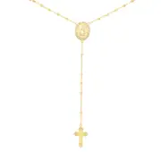 Bevilles Rosary Bead Necklace with Cubic Zirconias in 10kt Yellow Gold