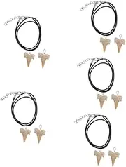 [VANZACK] Shark Tooth Pendant Necklace for Men Handmade Ocean Decoration Unique Friends Family Durable Lightweight Charms with Cord