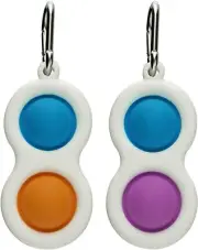 Fidget Toy Keychain Push Pop Stress Relief Sensory Hand Toy, Kids Adults, 2 Pack