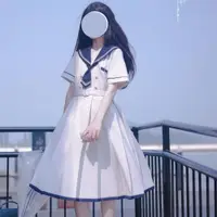 在飛比找ETMall東森購物網優惠-日系海軍領女學生a字裙jk水手服