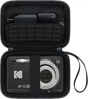 Canboc Hard Case for Kodak PIXPRO FZ55/ FZ45/ FZ43/ FZ53 16MP Digital Camera, Vlogging Camera Bag, Zipper Mesh Pocket fit Cable, SD Card, Black (Case Only)