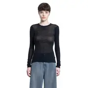 [JAMES PERSE] Cotton Cashmere Ribbed Long Sleeve Top Black