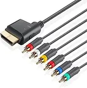 Xbox 360 AV Component Composite Cable Premium HDTV Video & RCA Stereo Cable with SPDIF Audio Out for Microsoft Xbox 360 and Xbox 360 Slim Supports High-Definition Audio & Video Gaming [Xbox 360]