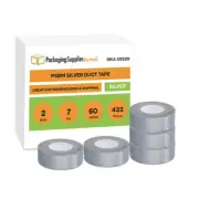 7 Mil Silver Duct Tape 432 Rolls Utility Heavy Duty Adhesive Tape 2" x 60 Yards