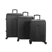 American Flyer 3pc Hardshell Spinner Wheels Suitcase Luggage, Black