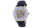 Bulova Classic Sutton Skeleton White Dial Leather Strap Automatic 97A138 Men's Watch